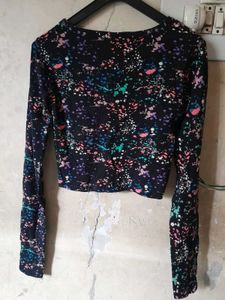 Abstract Print Crop Top