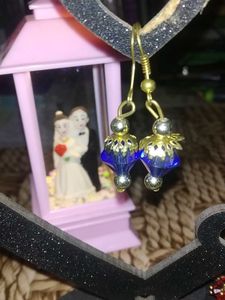 Red Beaded Dangle Earrings