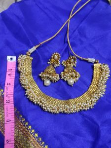 Cluster Pearls Necklace &amp; Jhumkas
