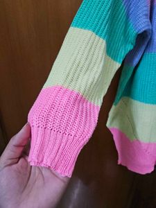 Pastel Striped Knit Sweater