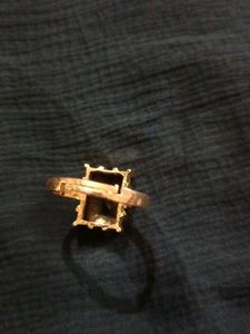 Golden Ring With Black Diamond Stone