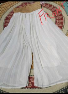 Flowy White Palazzo Pants