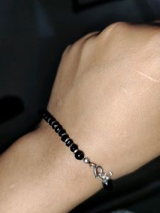 925 Sterling Silver Bracelet Nazriya Black Beeds