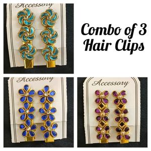 KUNDAN STONES HAIR CLIPS FOR KIDS