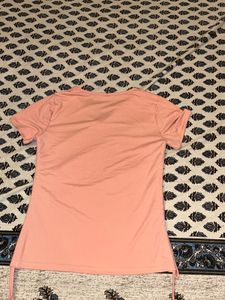 Peach Tie-Up Tunic Top