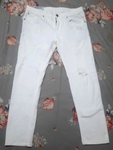 Givenchy White Distressed Jeans