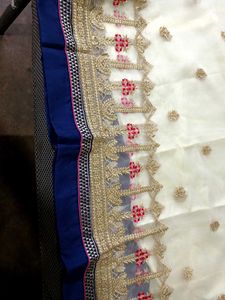 Navy Blue Unstitched Lehenga Choli