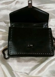 Black Studded Chain Bag