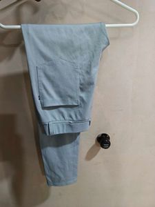 Title: Stylish Light Gray Slim-Fit Thrifted Trouse