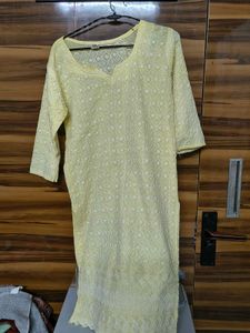 Pastel Yellow Chikankari Kurta