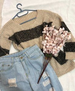 🎁Buy1 Get1 Free Striped Sweater with Pockets E