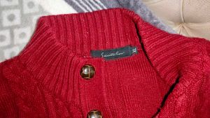 Burgundy Cable Knit Sweater