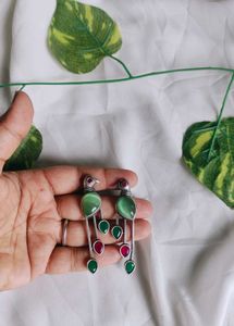 Peacock German Silver Earrings