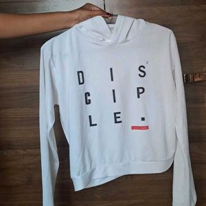 Printed White Hoodie