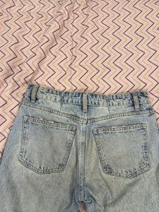Zara Ripped Wide Leg Jeans