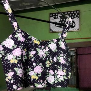 Cropped Cami Top with zipper and back cutouts