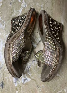 Goden Party Wear Heels