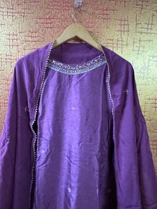 Purple hand work Kurta