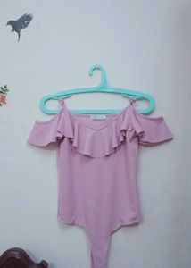 Cute Pink Ruffle Bodysuit