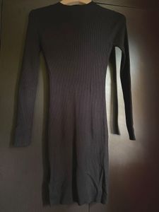 🖤Koovs Black Ribbed Bodycon Knit Dress