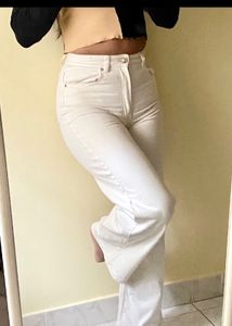 H&amp;M Wide Leg white high waist brand new denim jean