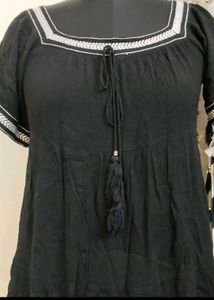 Black Embroidered Top