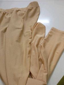 Beige Mesh Pants - Casual Comfort