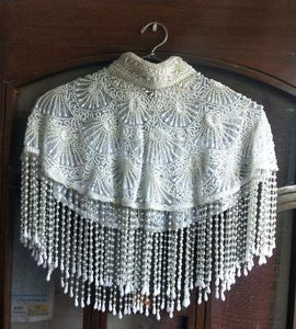 Pearl Embellished Poncho Cape