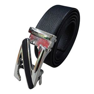 Classic Black Leather Men's Belt