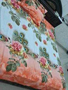 Floral Peacock Bed Sheet