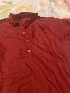 Meroon Stiched Kurtha