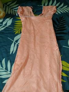 Peach Lace Kurti