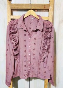 Light Brown Designer Shirt Size-38-L