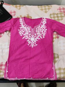 Pink Embroidered Kurta