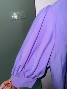 Cute Lilac Tie-Front Top