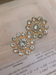 Sparkling Rhinestone Button Earrings piece
