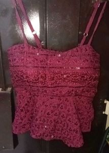 Pink  Peplum Top