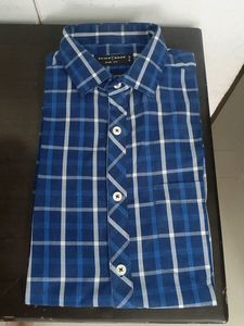 Knighthood 100% Cotton Blue Check Full Sleeve Shir
