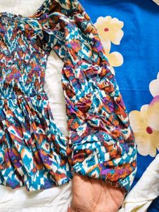 Multicolor Peplum Top