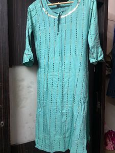 Aqua Embellished Kurti