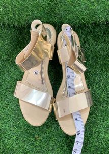 New Heels Golden Wedge Party Wear