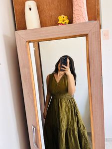 Olive Green Tiered Maxi Dress