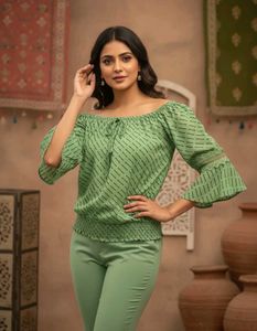 Green Off-Shoulder Top