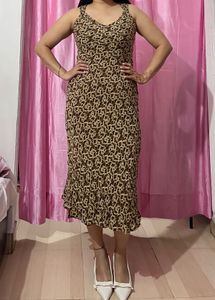 Vintage Print Maxi Dress