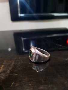 Green Diamond Heavy Ring Pure Silver 925