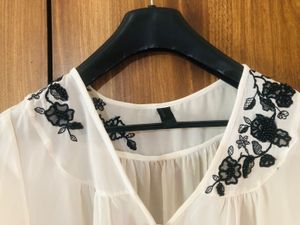 Veromoda White Floral Embroidered Top