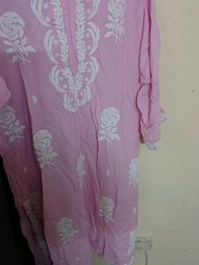 Pink Embroidered Kurti