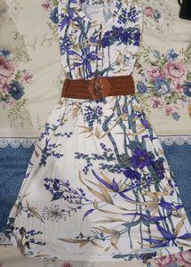 Floral Dress with Belt