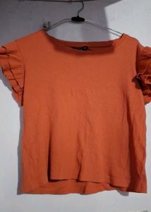 Ribbed Puff Sleeve Top