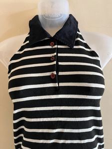 Korean Striped Halter Top